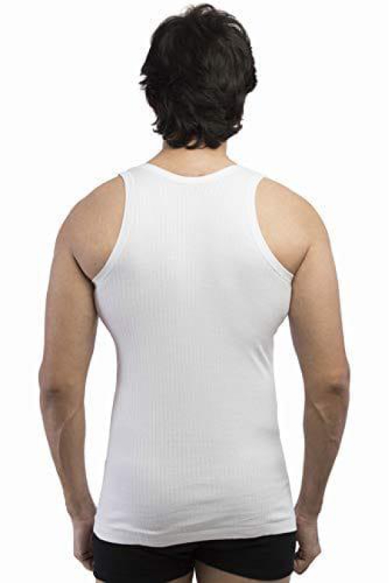 Regular Cotton Sleeveless White Vests (Combo OF 10)