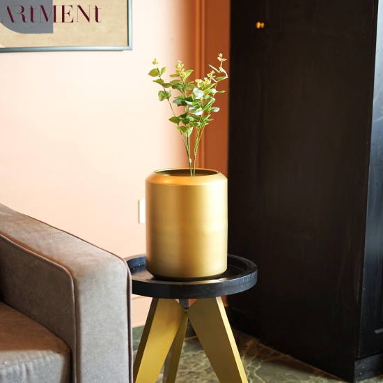 Minimal Golden Garden Metal Planter