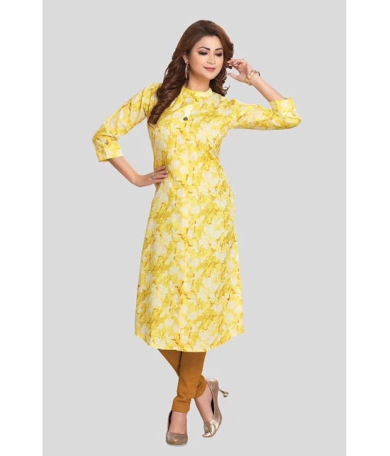 Meher Impex Cotton Printed Straight Womens Kurti - Yellow ( Pack of 1 ) - None