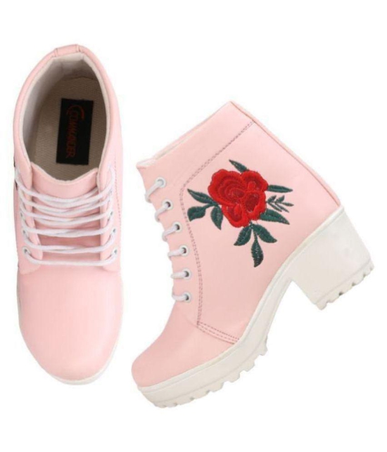 Commander Pink Ankle Length Casual Boots - None