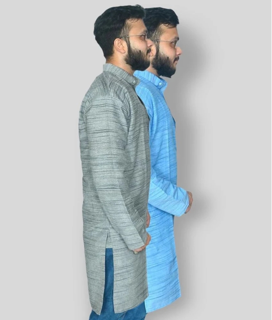 DESHBANDHU DBK - Multi Khadi Mens Kurta ( Pack of 2 ) - None