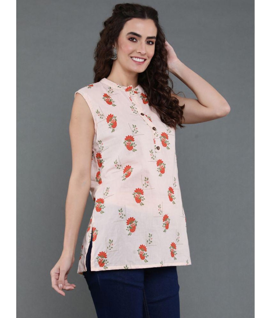 Antaran - Peach Cotton Women's Regular Top ( Pack of 1 ) - None