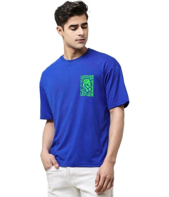 Leotude - Blue Cotton Blend Oversized Fit Mens T-Shirt ( Pack of 1 ) - None