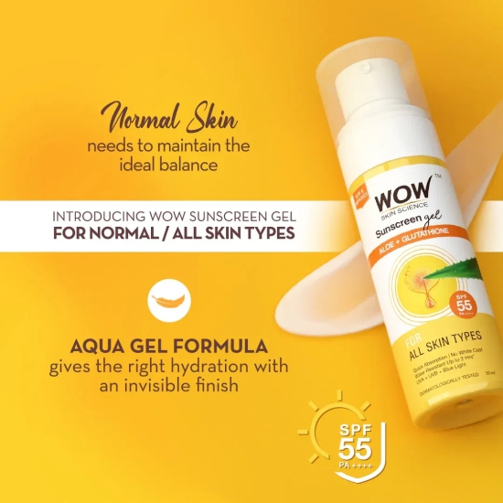 Sunscreen Gel For All Skin Types | Spf 55 Pa++++ | Lightweight & Quick Absorbing 50 ml