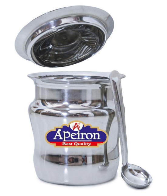 APEIRON DAMRU GHEE POT Steel Food Container Set of 1 300 mL - Silver