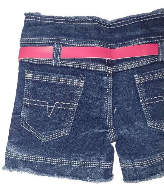 Arshia Fashions - Blue Denim Girls Hot Pants ( Pack of 1 ) - None