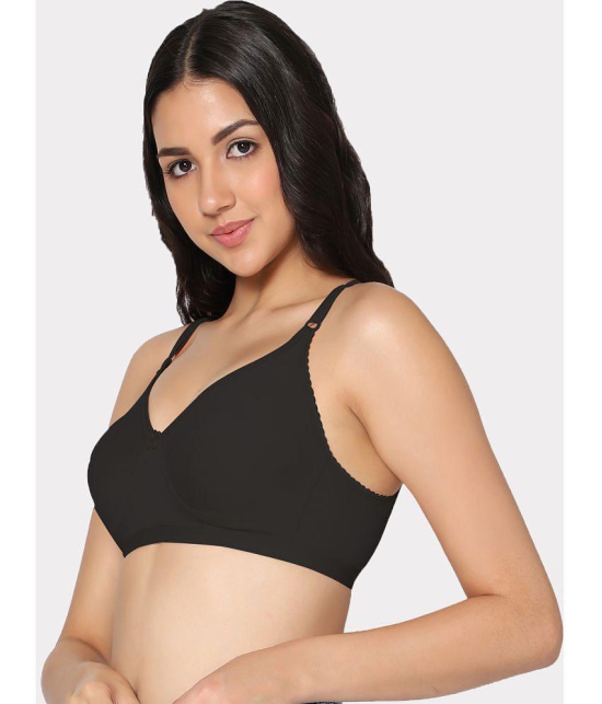 IN CARE LINGERIE - Black Cotton Non Padded Women's Everyday Bra ( Pack of 1 ) - None