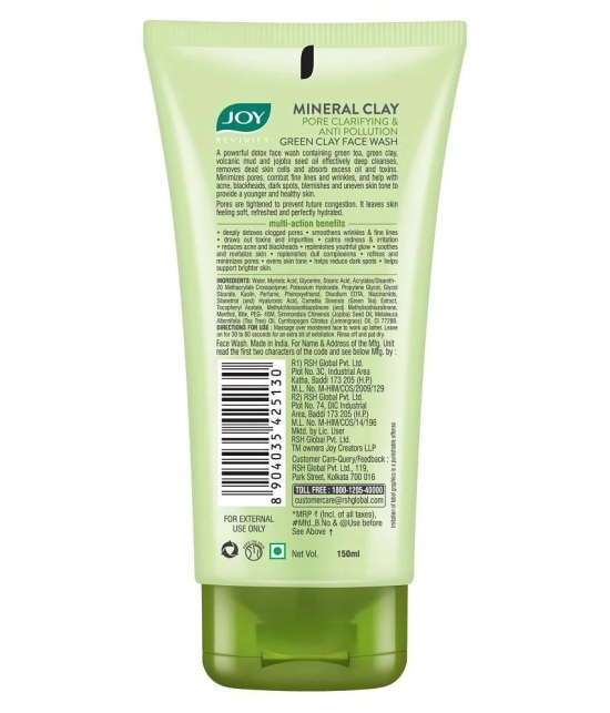 Joy Revivify Mineral Clay Face Wash 150ml, (Pack of 1)