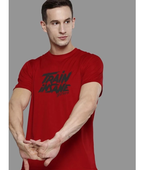 Leotude Polyester Regular Fit Printed Half Sleeves Mens T-Shirt - Red ( Pack of 1 ) - None