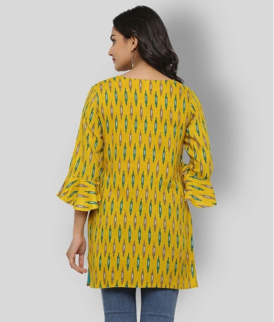 KIPEK - Yellow Rayon Womens Straight Kurti - M