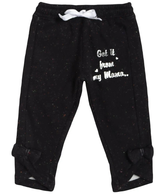 GIRLS TRACK PANT SOLID BLACK - None