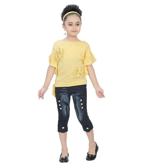 Arshia Fashions Girls Top and Capri Set Yellow - None