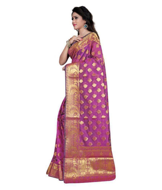 Gazal Fashions - Pink Silk Saree With Blouse Piece (Pack of 1)