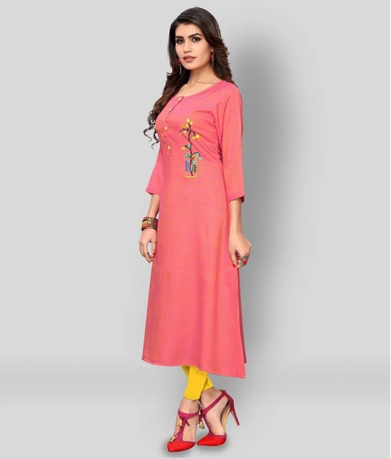 Vbuyz - Pink Rayon Womens A-line Kurti ( Pack of 1 ) - XXL