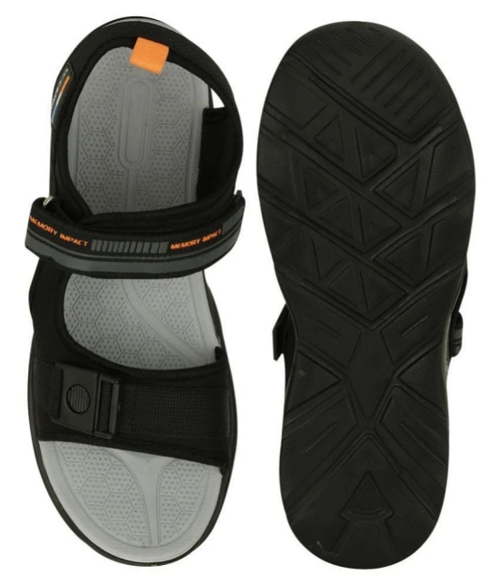 Campus Black Synthetic Floater Sandals - None