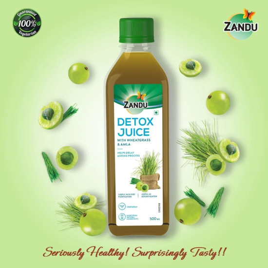 Detox Juice with Wheatgrass & Amla(500ml)(Buy 1 Get 1)