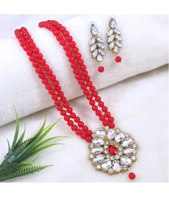 Padmavati Bangles Red Pendant set ( Pack of 1 ) - Red