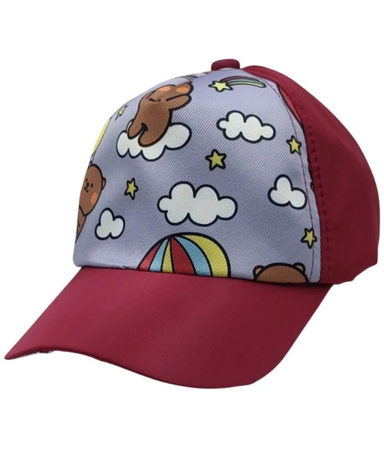 Zacharias Unisex Kids Cotton & Polyester Baby Cap kc-20 (Maroon_9-24 Months) (Pack of 1) - None