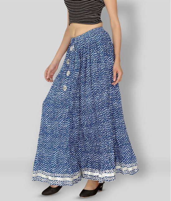 FABRR - Blue Cotton Women's A-Line Skirt ( Pack of 1 ) - 37-41