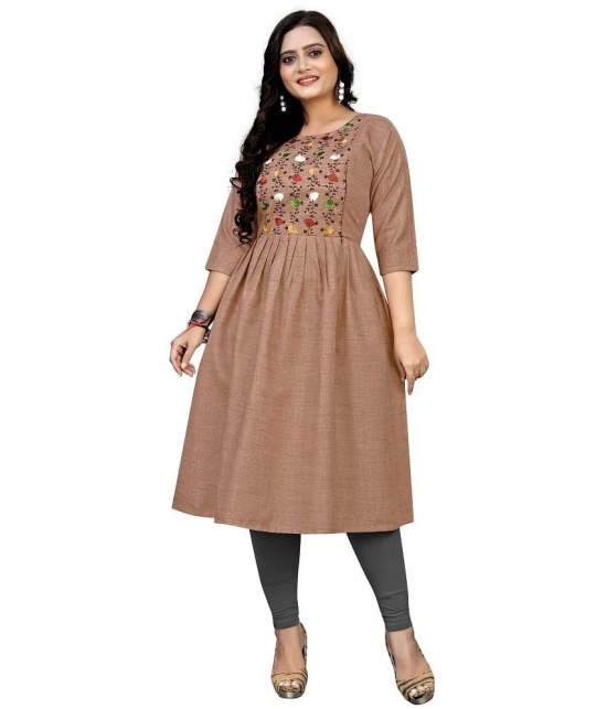 Rangrasiya - Orange Cotton Womens Flared Kurti ( Pack of 1 ) - None