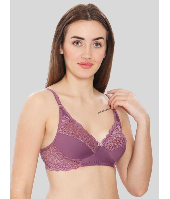 ILRASO - Purple Lace Non Padded Women's T-Shirt Bra ( Pack of 1 ) - None