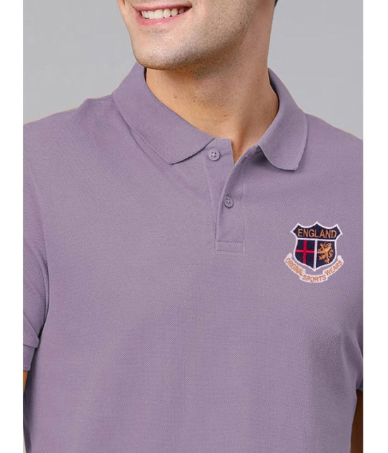 ADORATE - Lavender Cotton Blend Regular Fit Mens Polo T Shirt ( Pack of 1 ) - None