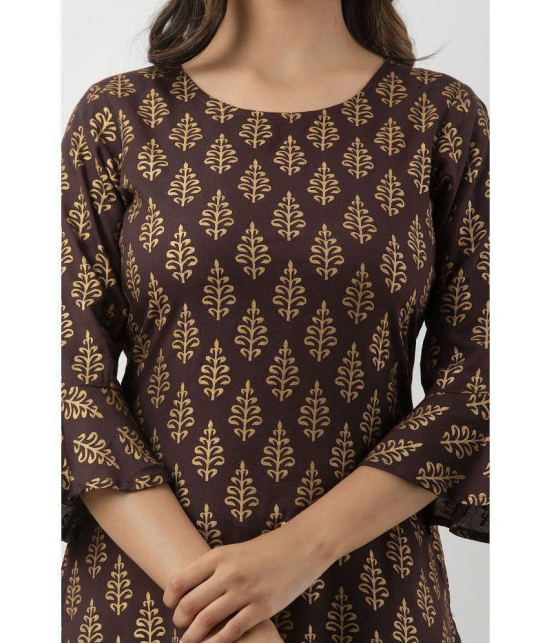 MAUKA - Brown Rayon Women's Straight Kurti ( Pack of 1 ) - None