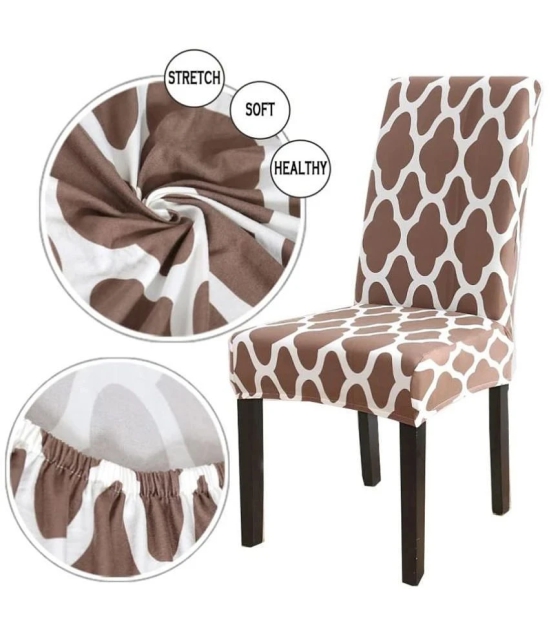 ComfyStyle 4 Seater Polyester Chair Cover ( Pack of 4 ) - Beige