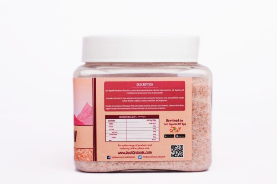 Just Organik Himalayan Pink Salt Free Flow 1.5 kg (Pack of 3 x 500 Grams)