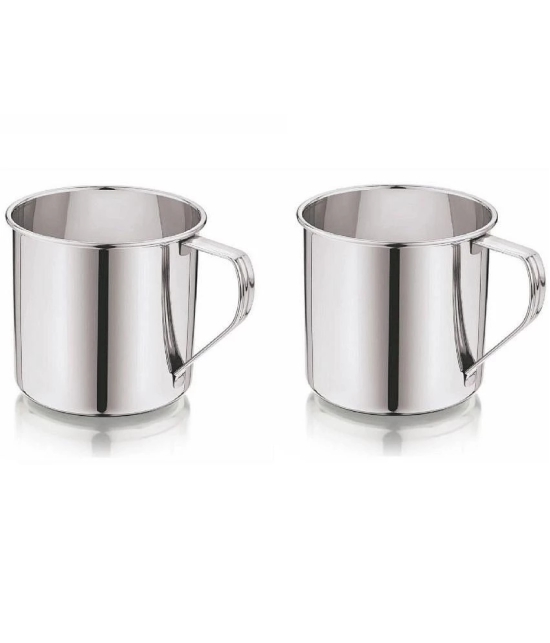 Dynore Multipurpose Mug Solid Stainless Steel Coffee Mug 300 mL ( Pack of 2 ) - Silver