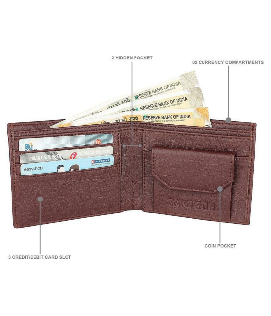 samtroh - Brown Faux Leather Men's Regular Wallet ( Pack of 1 )