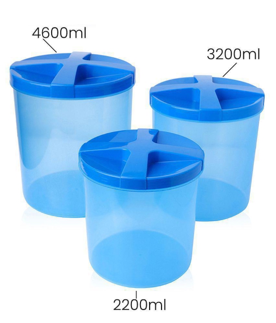 HOMETALES Multi-Purpose Container 4600ml,3200ml,2200ml, Blue Lid (3U) - Blue