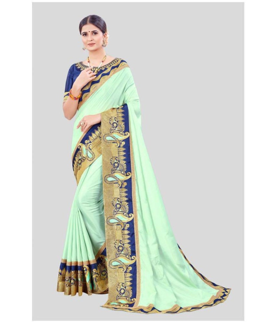 offline selection - Light Green Dola Silk Saree With Blouse Piece ( Pack of 1 )