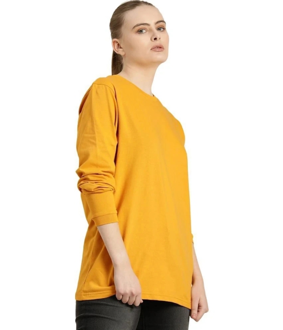 PPTHEFASHIONHUB - Mustard Cotton Blend Loose Fit Womens T-Shirt ( Pack of 1 ) - None