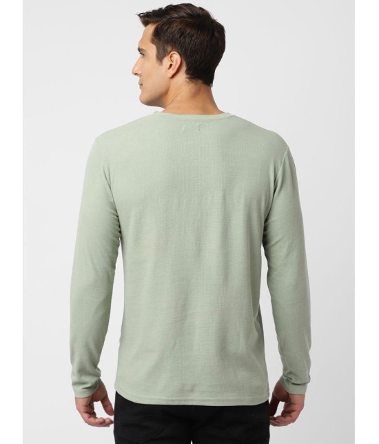 UrbanMark Cotton Blend Regular Fit Solid Full Sleeves Men''s T-Shirt - Light Green ( Pack of 1 ) - None