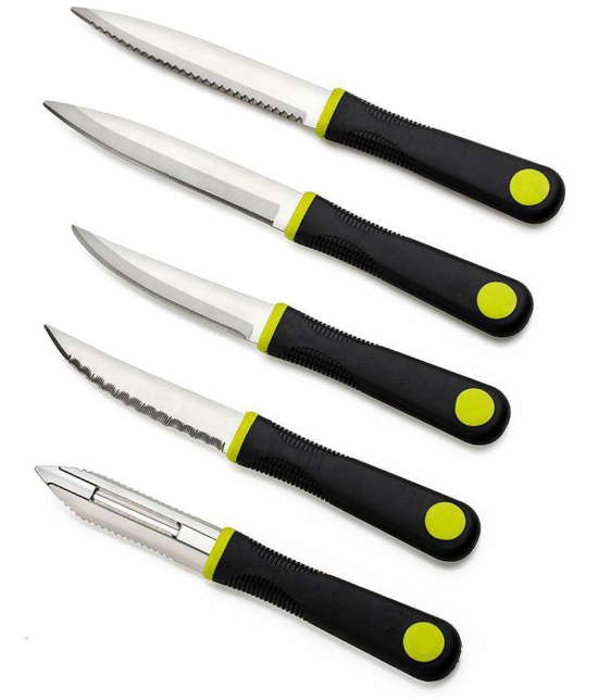 HOMETALES Multicolor Stainless Steel Knife Set Blade Length 12 cm ( Pack of 5 ) - Multicolor