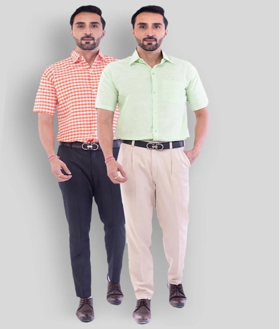 DESHBANDHU DBK - Multicolor Cotton Regular Fit Mens Casual Shirt ( Pack of 2 ) - None