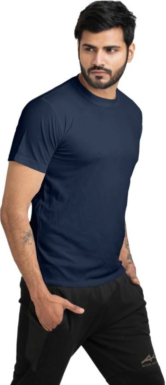 ANTI BACTERIAL T SHIRT, YTS9011 Men Sporty Round Neck Polyester Black T-Shirt