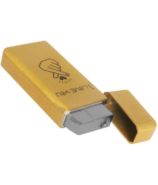 JMALL - Gold Aluminium Cigarette Lighter ( Pack of 1 ) - Gold