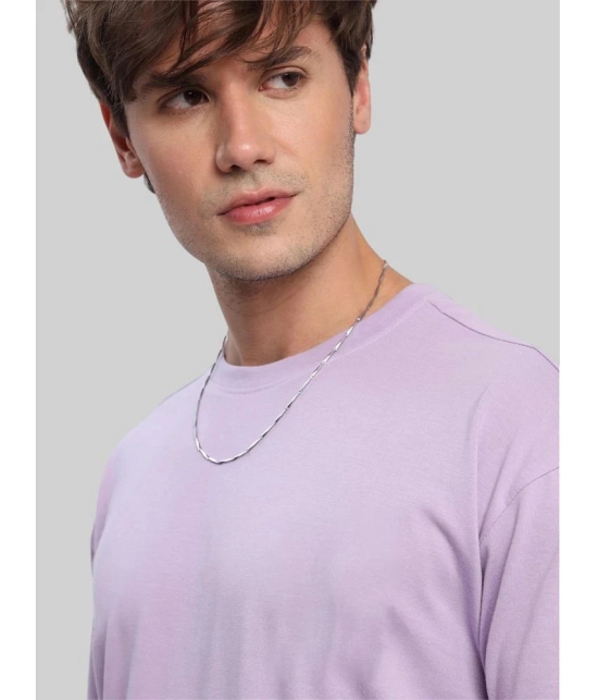 PPTHEFASHIONHUB Cotton Blend Oversized Fit Solid Half Sleeves Mens T-Shirt - Lavender ( Pack of 1 ) - None