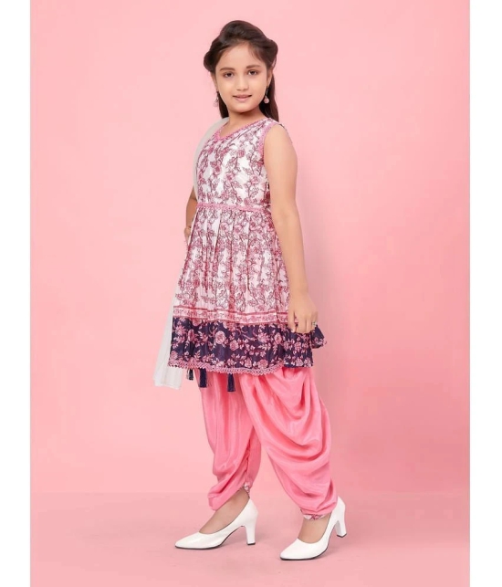 Aarika Pink Silk Girls Patiala Kurta Set ( Pack of 1 ) - None