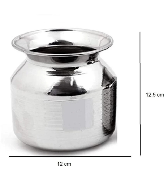 Dynore 1200 ml Lota Steel Silver Water Container ( Set of 2 ) - Silver