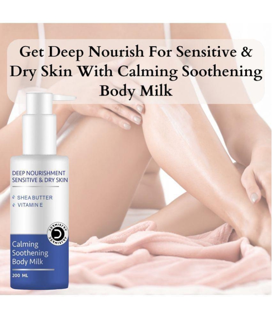 Dermistry Calming Soothening Intense Hydration & Deep Nourishment Moisturization Body Milk Long Lasting Moisturizing for Sensitive & Very Dry Skin with Shea Butter & Collagen Skin Repair Dai