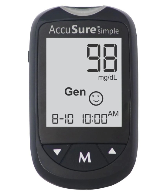 AccuSure Instant Digital Simple Glucometer Kit with 25 Strips,10 Lancet,1 Lancing device