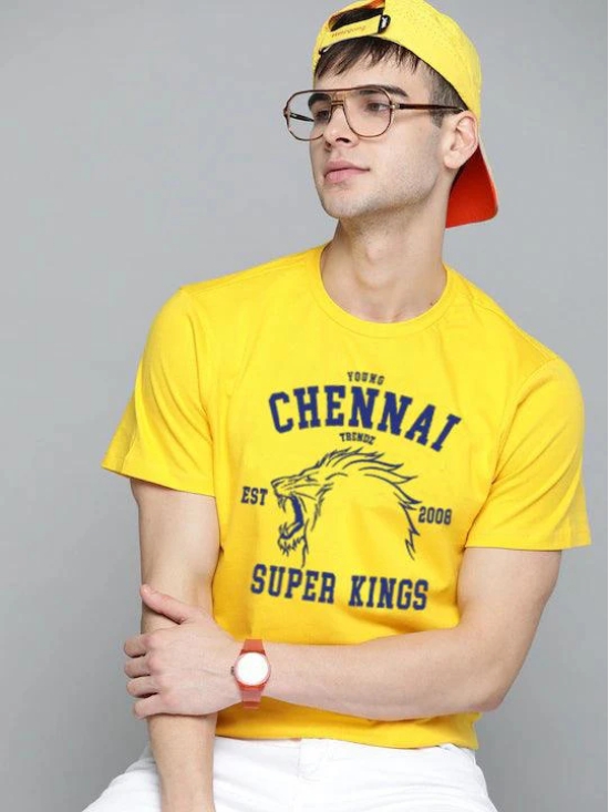 Half Sleeve Mens Chennai Super IPL T-Shirts-M / Yellow