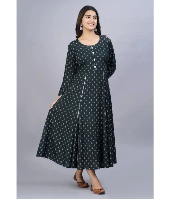 Smien - Green Rayon Womens Flared Kurti ( Pack of 1 ) - None