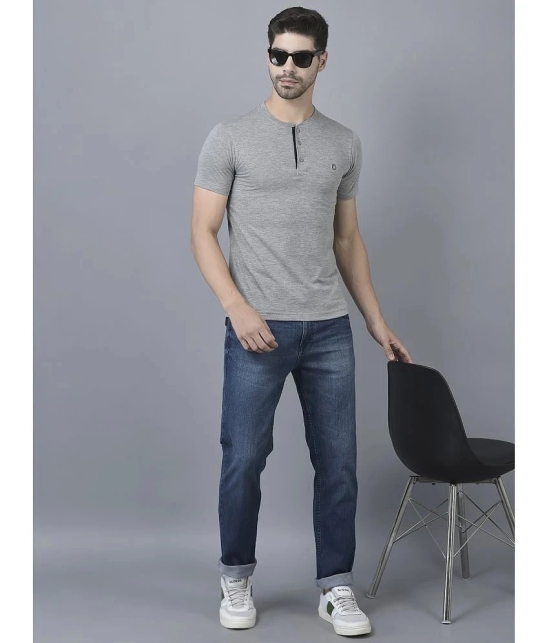 Dollar Cotton Blend Regular Fit Solid Half Sleeves Mens T-Shirt - Melange Grey ( Pack of 1 ) - None