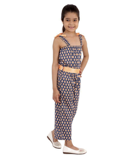 Kids Cave - Blue Rayon Girls Jumpsuit ( Pack of 1 ) - None