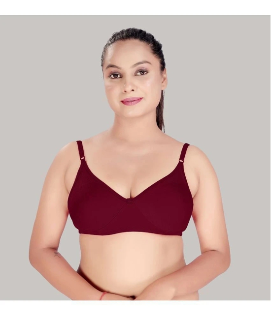 HAYA Maroon Cotton Non Padded Womens Plunge Bra ( Pack of 1 ) - None