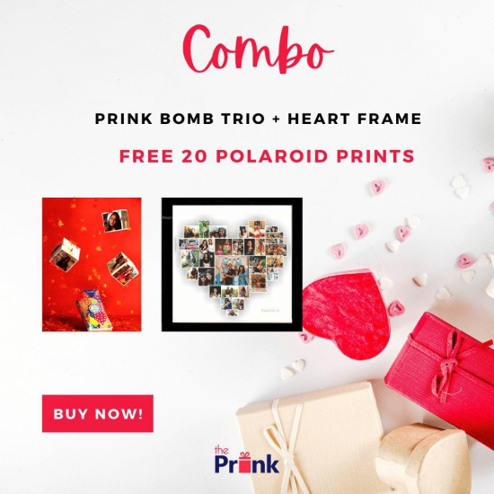 Prink Combo Gifts-Name/Date Frame / A4 12*8 inches / Super Bomb 9 Cubes